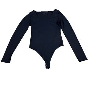 Abercrombie & Fitch Soft A&F Collection Bodysuit Womens XS Black Scoop Neck Top